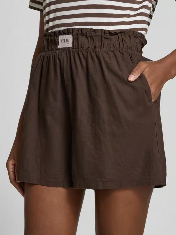 VILLA SOPHIE regular fit stoffen shorts van mix van katoen en linnen model 'MILLIE'