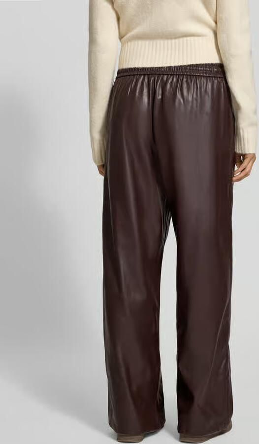 VILLA SOPHIE Wide fit stoffen broek in leerlook model 'Judy'