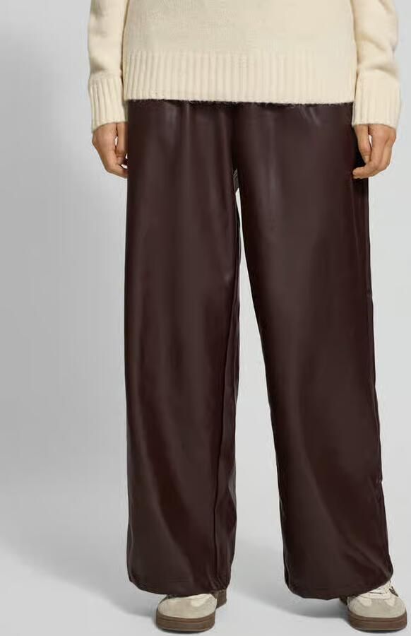 VILLA SOPHIE Wide fit stoffen broek in leerlook model 'Judy' - Foto 2