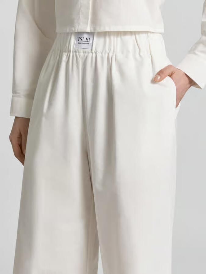 VILLA SOPHIE Wide leg stoffen broek van katoenmix model 'ALBA'