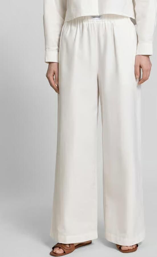 VILLA SOPHIE Wide leg stoffen broek van katoenmix model 'ALBA' - Foto 3