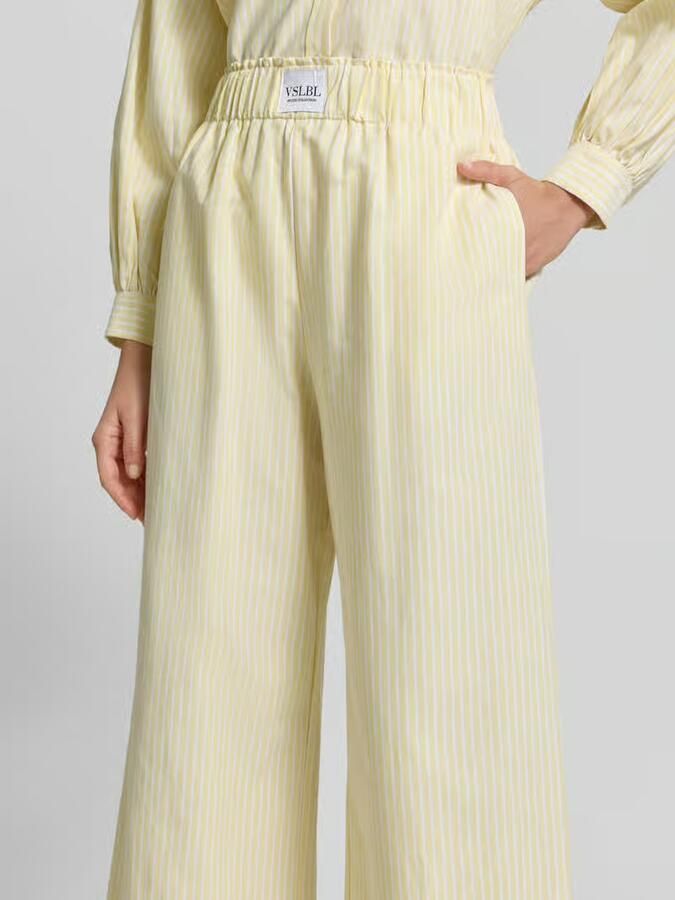 VILLA SOPHIE Wide leg stoffen broek van katoenmix model 'STELLA'
