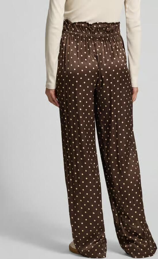 VILLA SOPHIE Wide leg stoffen broek van viscosesatijn model 'ELODIE'
