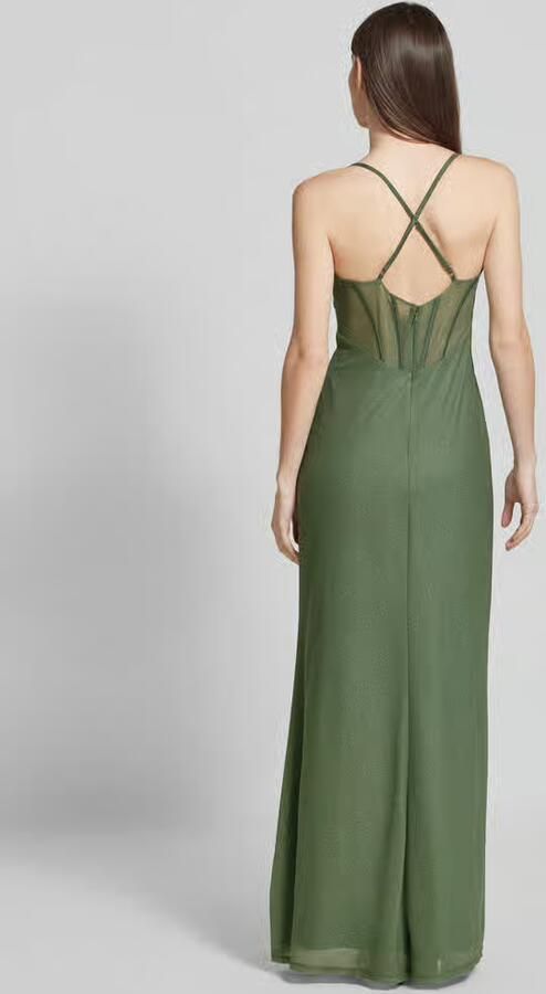 Vera Mont Glitter Mesh Avondjurk Green Dames - Foto 3