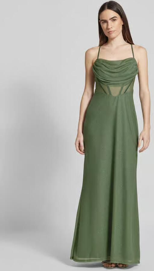 Vera Mont Glitter Mesh Avondjurk Green Dames - Foto 2