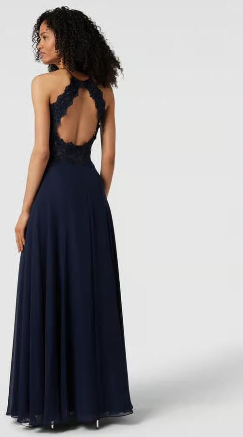 Vera Mont Pailletten A-lijn Cocktailjurk Blue Dames