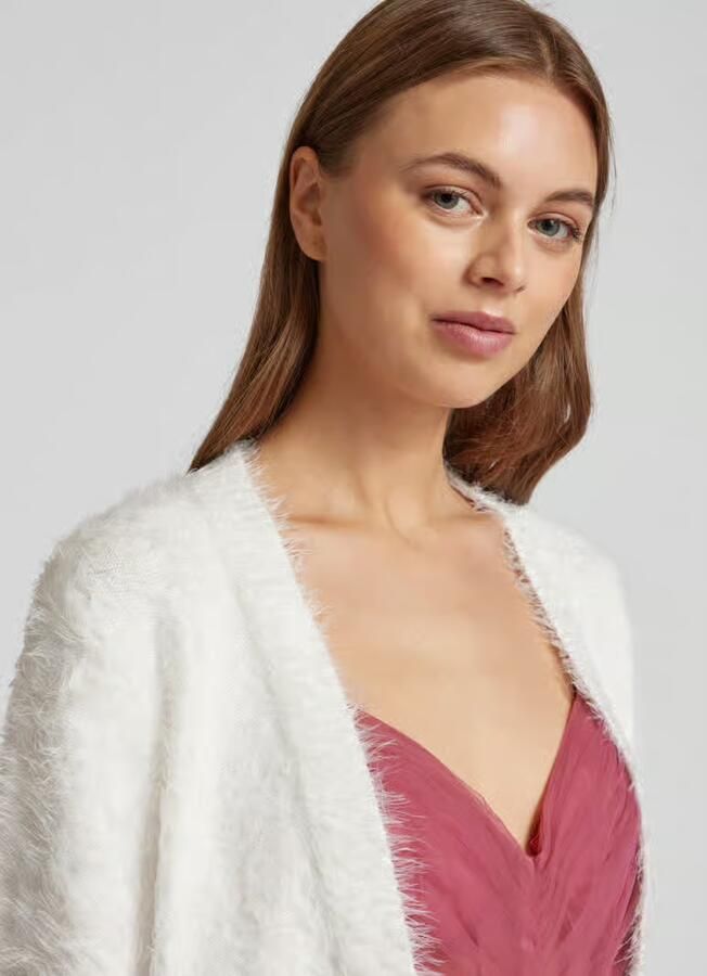 Vera Mont Elegante Gebreide Bolero met Franjes White Dames - Foto 3