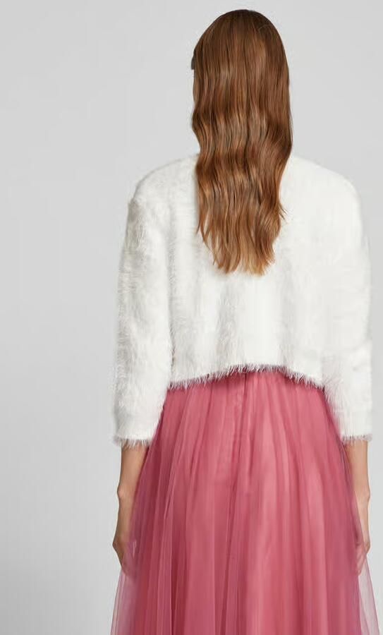 Vera Mont Elegante Gebreide Bolero met Franjes White Dames - Foto 5