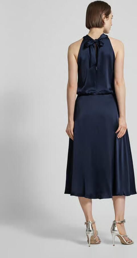 Vera Mont Satin Cocktailjurk met opstaande kraag Blue Dames - Foto 3