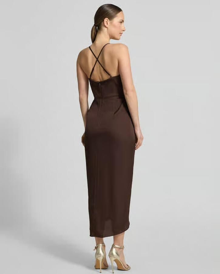 VM by Vera Mont Cocktailjurk van satijn met wikkel-look