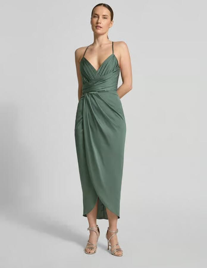 V by Vera Mont Cocktailjurk van satijn met wikkel-look - Foto 3