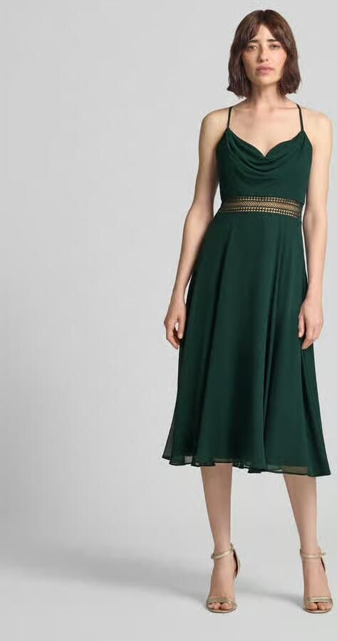 VM by Vera Mont Fit-and-flare cocktailjurk met ajourwerk - Foto 3