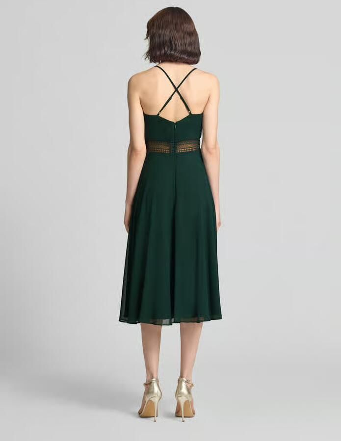 VM by Vera Mont Fit-and-flare cocktailjurk met ajourwerk