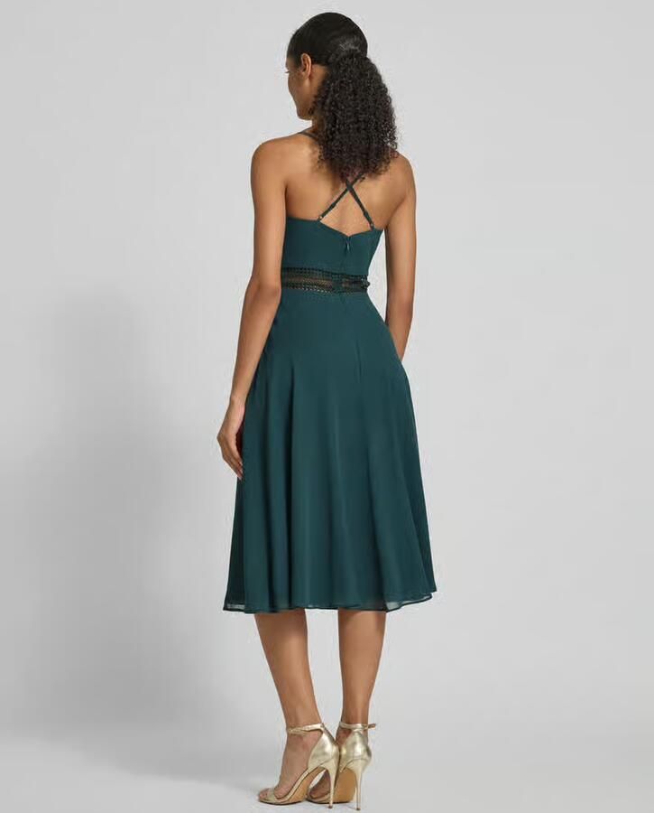 VM by Vera Mont Knielange cocktailjurk met cascadehals