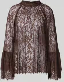VM by Vera Mont Slim fit blouse met lange mouwen in kantlook