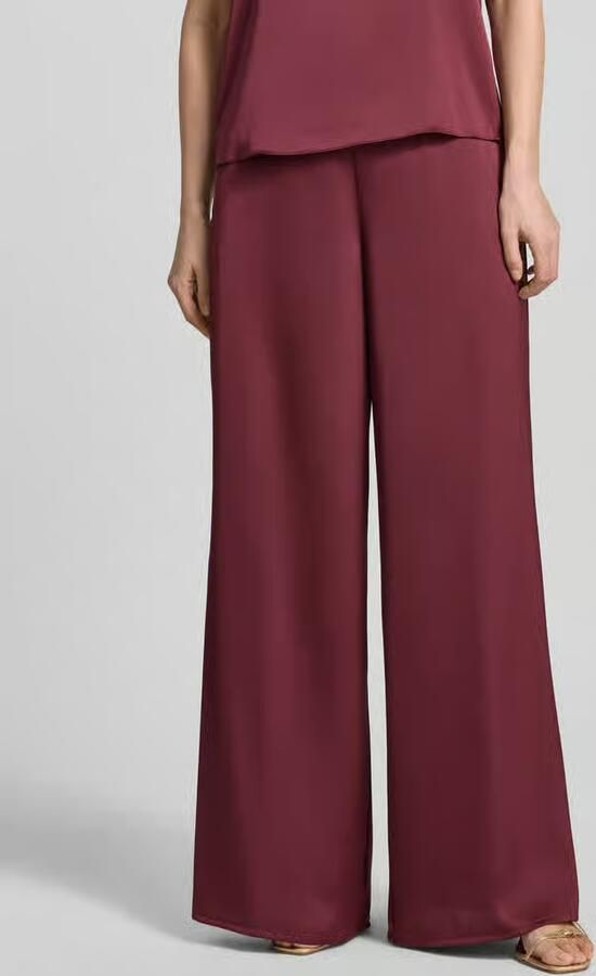 VM by Vera Mont wide leg broek van satijn met elastische band - Foto 3