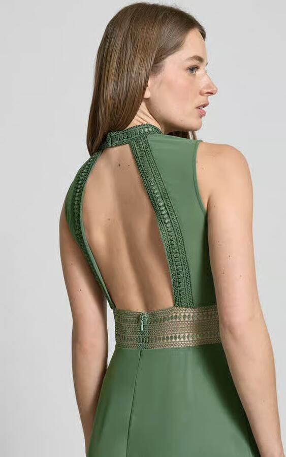 Vera Mont Rugloze Kant Avondjurk Green Dames