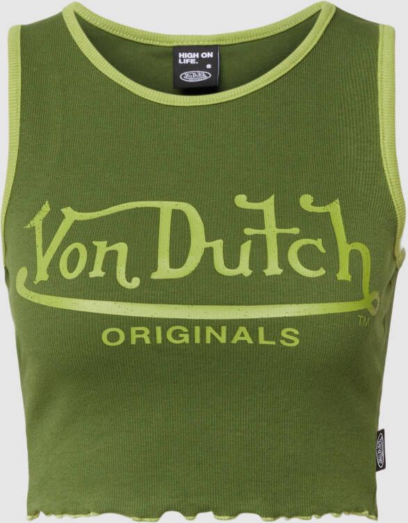 Von Dutch Korte top met labelprint model 'ASHLEY'