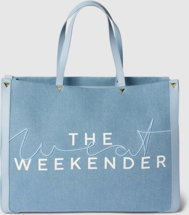 Weat Weekendtas met labelstitching model 'Weekender Denim'