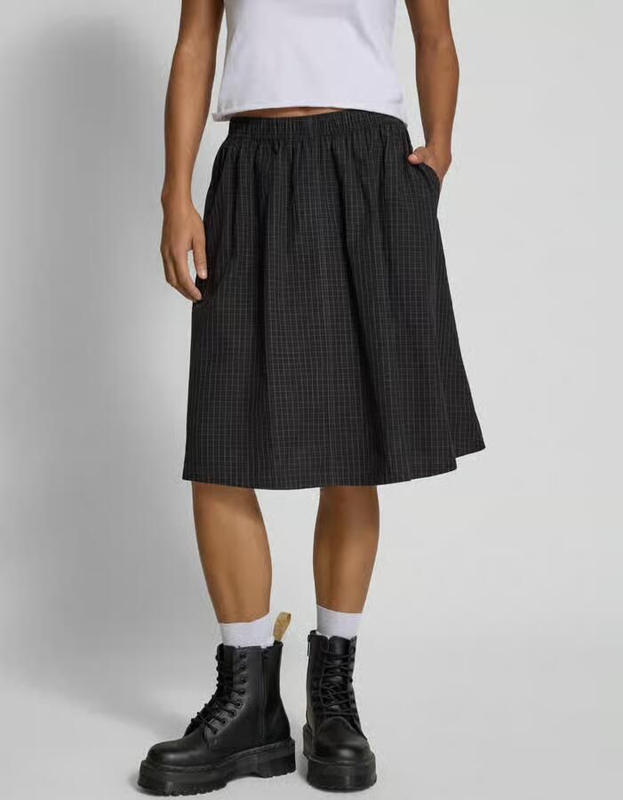Weekday Knielange rok met steekzakken model 'Tunis' - Foto 2