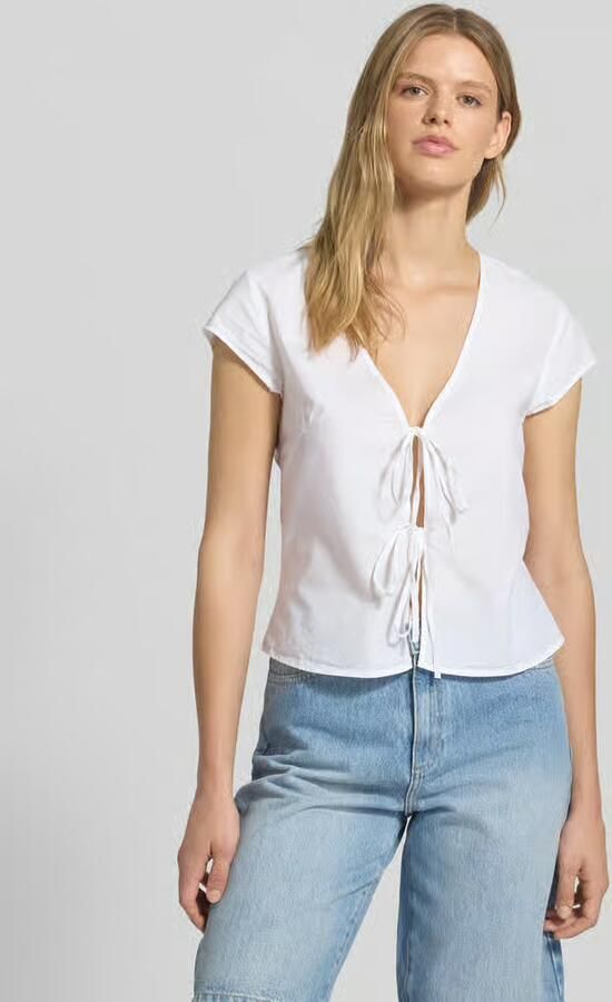 Weekday Regular fit blouse met vetersluiting model 'Lizzard' - Foto 2