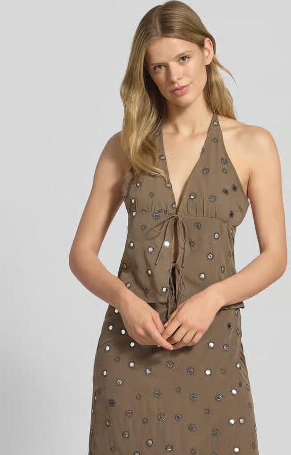 Weekday Top met vetersluiting model 'Genas' - Foto 2
