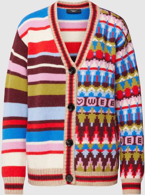 Weekend Max Mara Gebreide cardigan met motiefmix model 'AUSTERO'