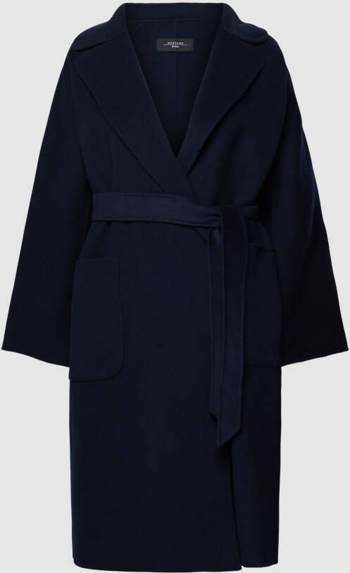 Weekend Max Mara Lange jas van wol met strikceintuur model 'ROVO'