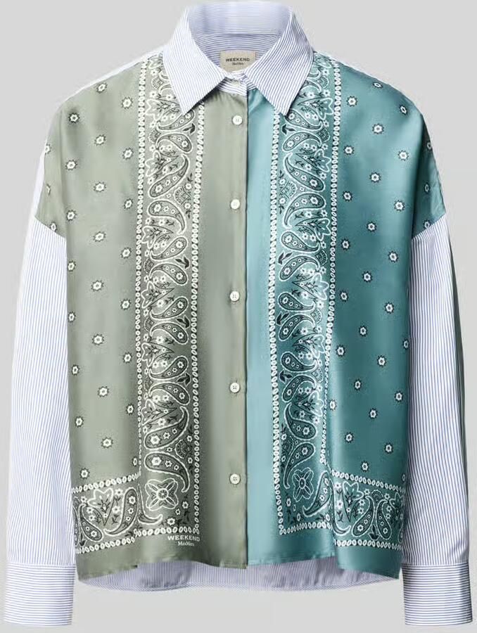 Weekend Max Mara blouse met lange mouwen met satijnen frontpatchwork-look