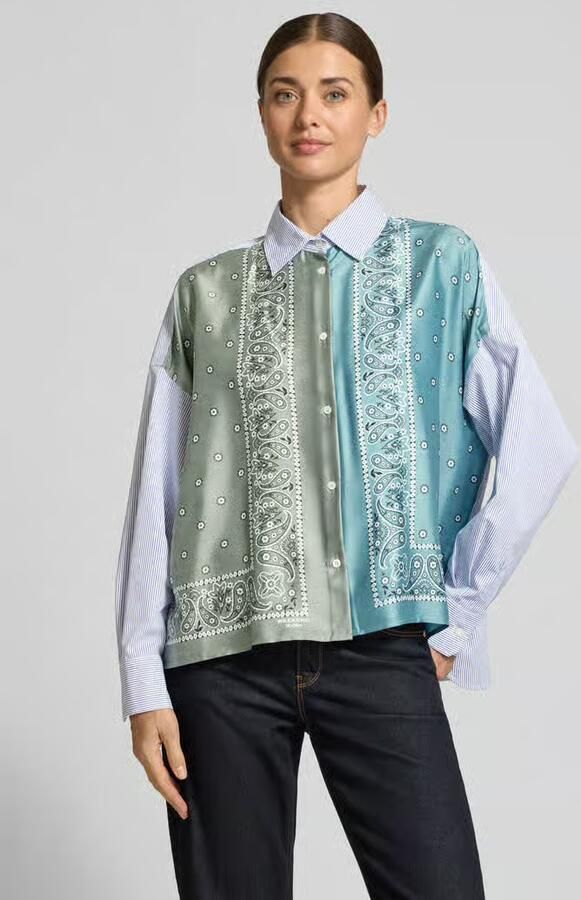 Weekend Max Mara blouse met lange mouwen met satijnen frontpatchwork-look - Foto 2