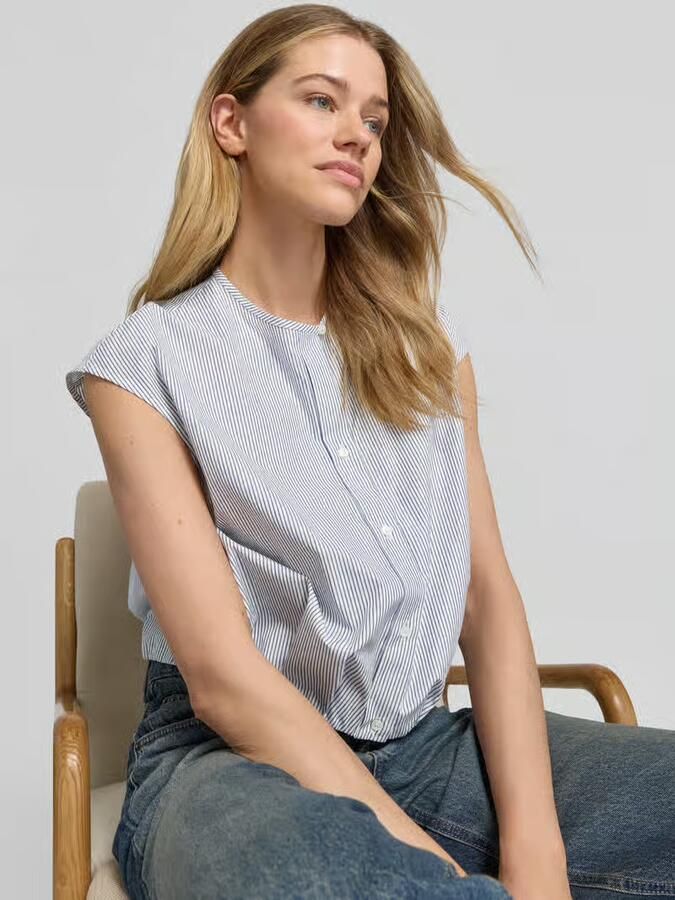 Weekend Max Mara boxy fit blouse met korte mouwen van puur katoen model 'GELATINA'