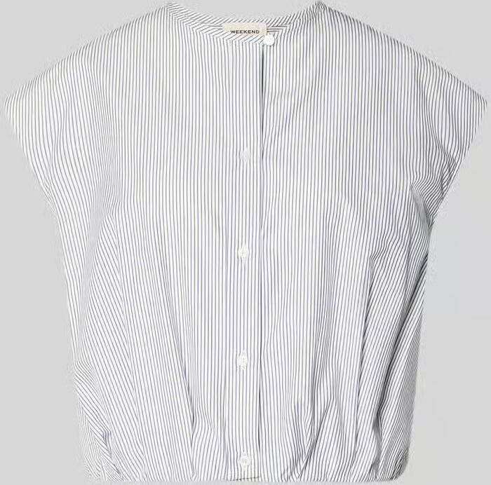 Weekend Max Mara boxy fit blouse met korte mouwen van puur katoen model 'GELATINA' - Foto 2