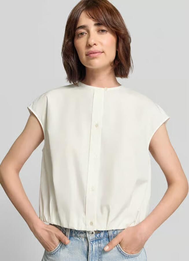 Weekend Max Mara boxy fit blouse met korte mouwen van puur katoen model 'GELATINA'