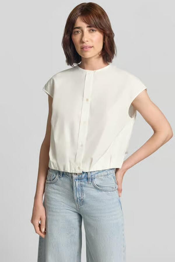 Weekend Max Mara boxy fit blouse met korte mouwen van puur katoen model 'GELATINA' - Foto 2