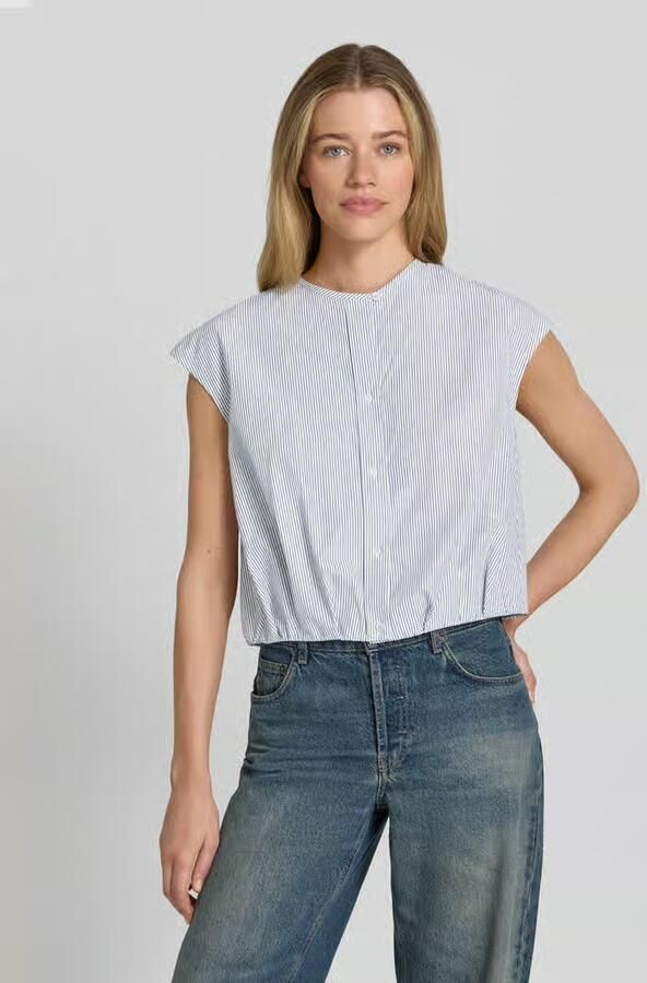 Weekend Max Mara boxy fit blouse met korte mouwen van puur katoen model 'GELATINA' - Foto 2