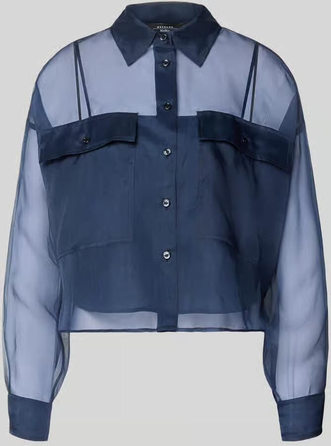 Weekend Max Mara boxy fit blouse met lange mouwen van semi-transparante zijde model 'COLOMBIA' - Foto 2