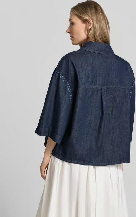Weekend Max Mara boxy fit jeansblouse van puur katoen model 'ALARE' - Foto 3