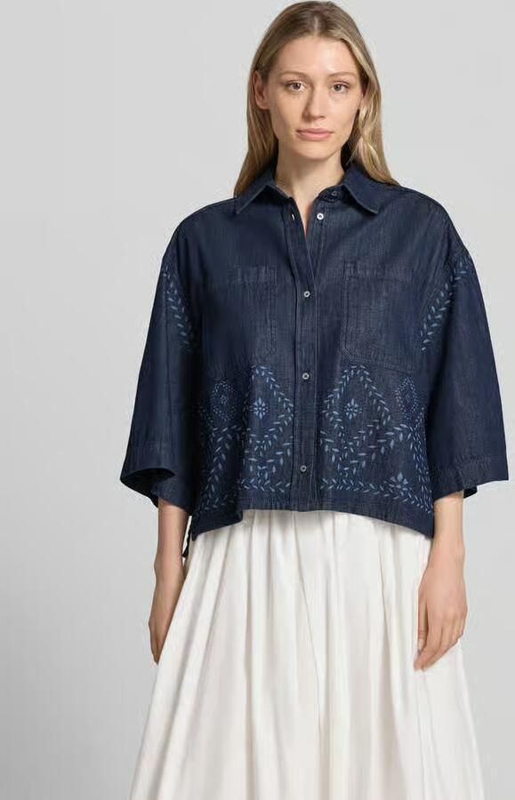 Weekend Max Mara boxy fit jeansblouse van puur katoen model 'ALARE' - Foto 2