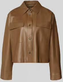 Weekend Max Mara Boxy fit leren jack van echt lamsleer model 'PIOVRA'