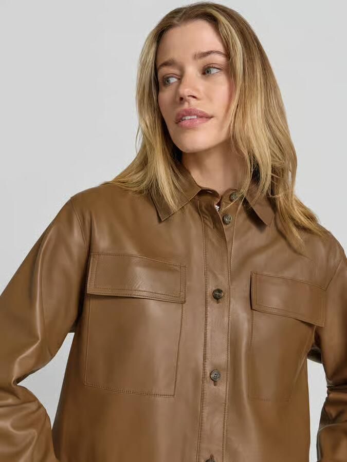 Weekend Max Mara Boxy fit leren jack van echt lamsleer model 'PIOVRA'