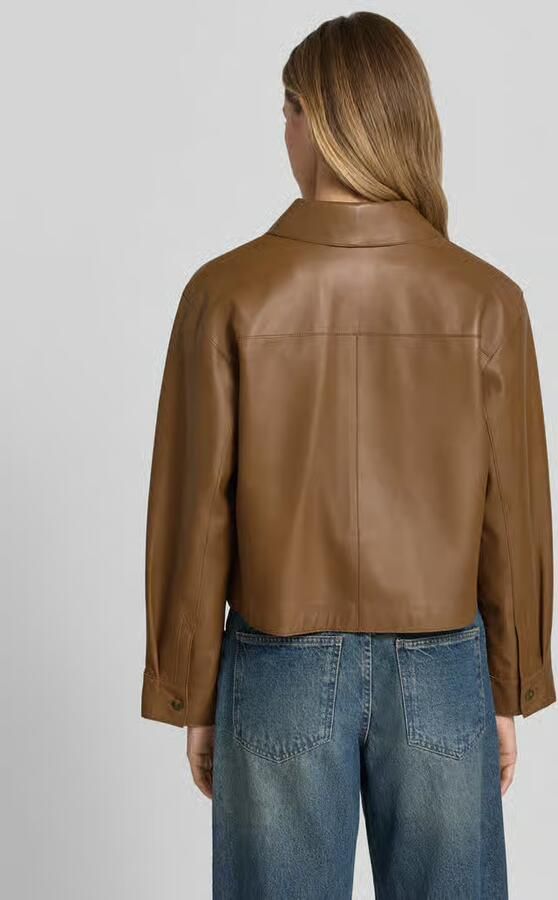 Weekend Max Mara Boxy fit leren jack van echt lamsleer model 'PIOVRA' - Foto 3