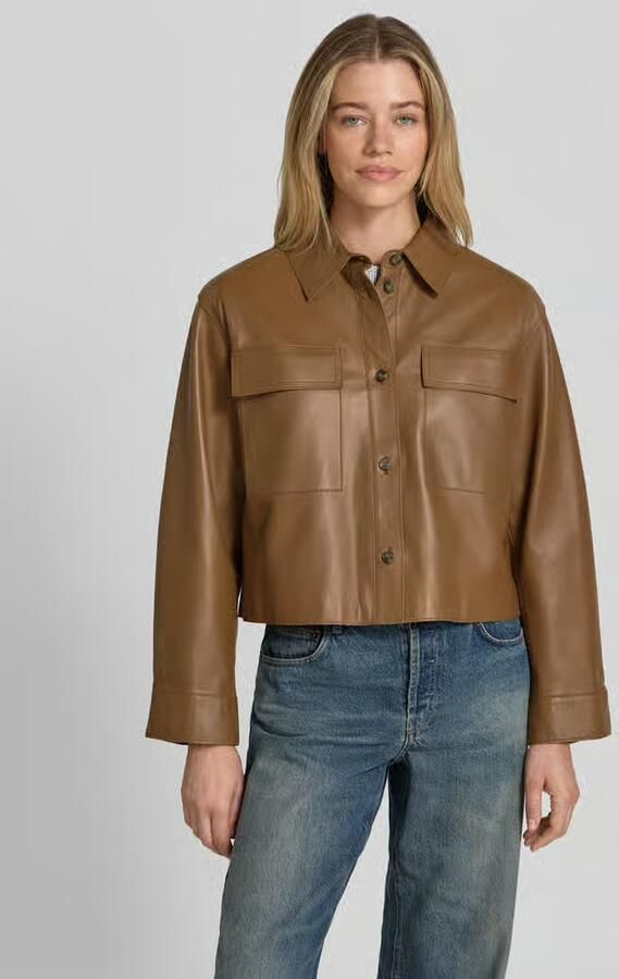 Weekend Max Mara Boxy fit leren jack van echt lamsleer model 'PIOVRA' - Foto 2