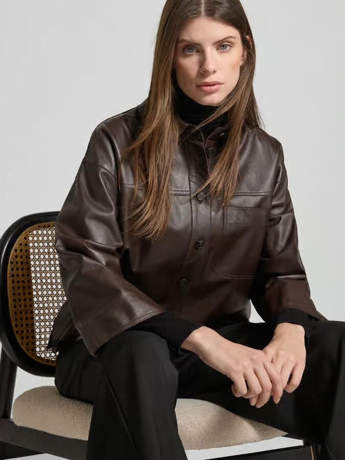 Weekend Max Mara Boxy fit leren jack van lamsnappa model 'STECCA' - Foto 2
