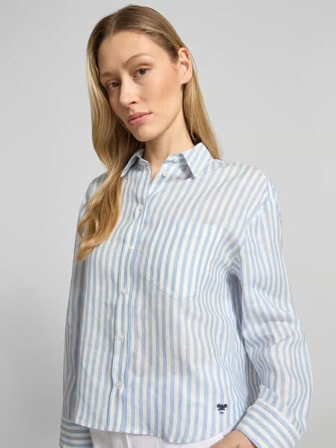 Weekend Max Mara boxy fit linnen blouse met all-over motief model 'ALBATRO'