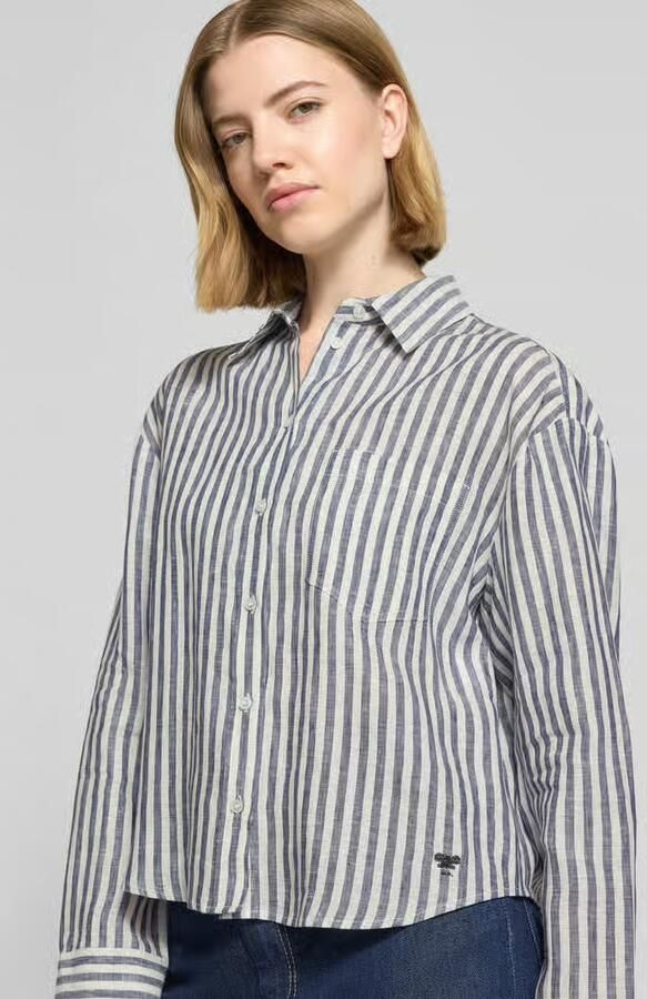 Weekend Max Mara boxy fit linnen blouse met all-over motief model 'ALBATRO'