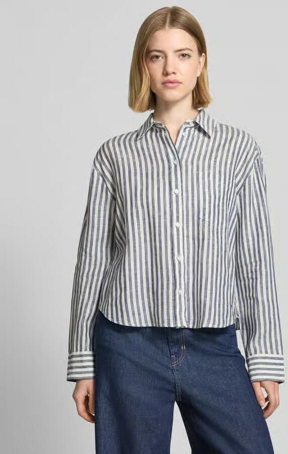 Weekend Max Mara boxy fit linnen blouse met all-over motief model 'ALBATRO' - Foto 3