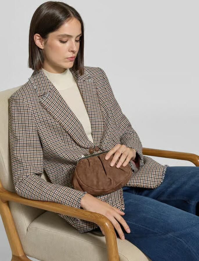 Weekend Max Mara clutch van echt suède model 'KAVALOIS' - Foto 2