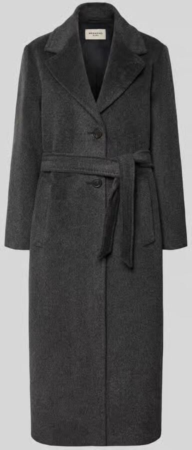 Weekend Max Mara lange wollen jas met strikceintuur model 'WKDBRONTE'