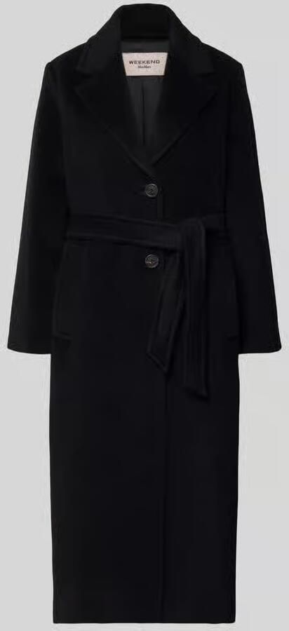 Weekend Max Mara lange wollen jas met strikceintuur model 'WKDBRONTE'