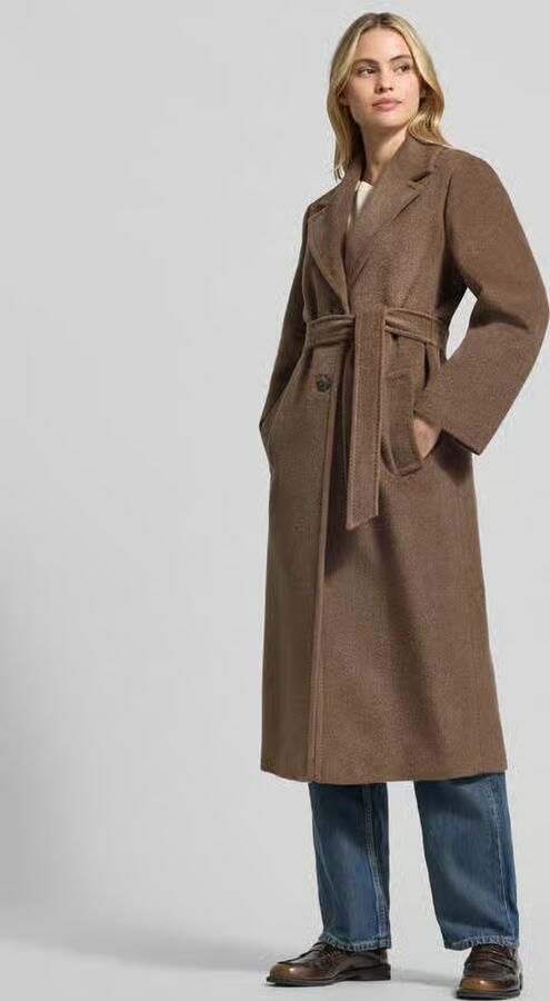 Weekend Max Mara lange wollen jas met strikceintuur model 'WKDBRONTE' - Foto 3